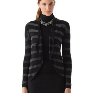 White House Black Market Cardigan Women Size XS Shimmer Stripe Open Front